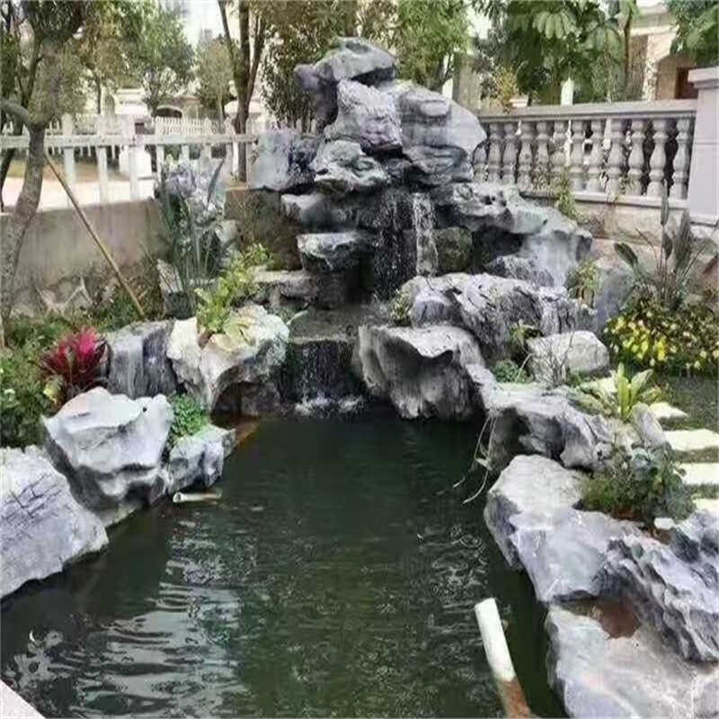 禅城庭院鱼池假山图片